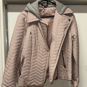 Women's Quilted Pink Jacket with Hood